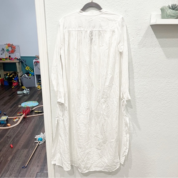 J. Crew Dress Women's Small White Airy Gauze Tunic Maxi Dress Unlined Cover-up - Picture 2 of 8